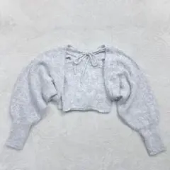 wcloset ボレロカーディガン+キャミソールニット グレー