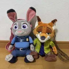 東京ディズニーリゾート ズートピア ニック ジュディ ぬいぐるみショルダーバッグ