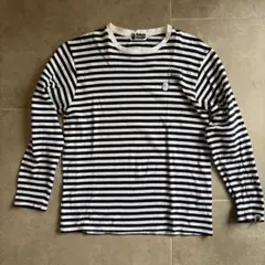 A BATHING APE ア・ベイシング・エイプ ボーダー ロンT 刺繍 Lのサムネイル