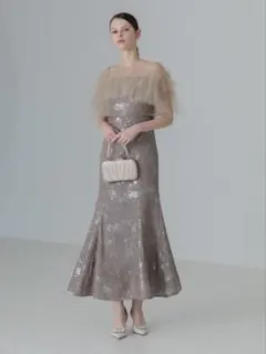 チュールフリルボレロペイントマーメイドワンピースドレス結婚式パーティー二次会