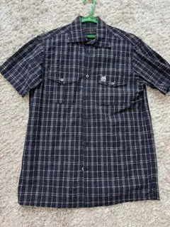 【美品】DAKS ダックス　ネイビー チェック柄 半袖シャツ