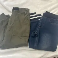 新品　西松屋　デニム　パンツ　長ズボン　110㎝　キッズ　ストレッチ　カーキ