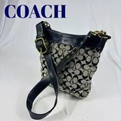COACH 　コーチ シグネチャー 　キャンバス　レザー　ショルダーバッグ