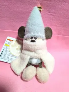 新品タグ付き　水色　リルリンリン　ぬいぐるみバッジ　ディズニークリスマス2025