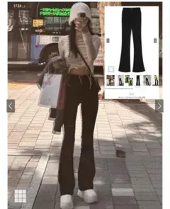 GRL ストレッチフレアパンツ cu34 Mサイズ