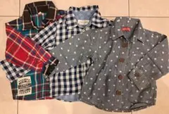 星柄とチェック柄のシャツセット
