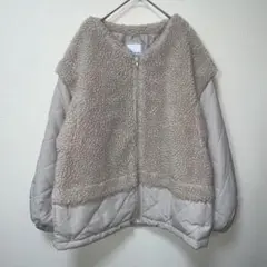 Lutique ボアキルティングジャケット　ジャンバー　ベージュ　カジュアル　M
