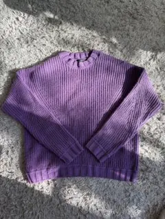 Bershka パープル リブ編み 長袖セーター