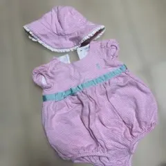 Ralph Lauren ピンクストライプロンパース 6M