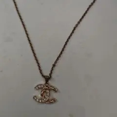 CHANEL ノベルティ‼️ココマーク スクエア ネックレス ピンクストーン