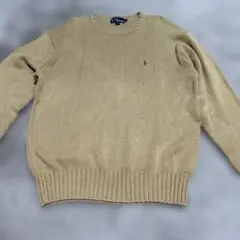 香港製/POLO by RALPH LAUREN クルーネック ニット ベージュのサムネイル