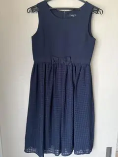 COMME CA ISM 150Aワンピ＋160A カーディガンセット ネイビー