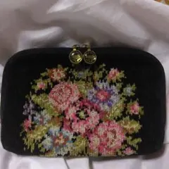 ✨FEILER フラワー刺繍 コーデュロイポーチ✨