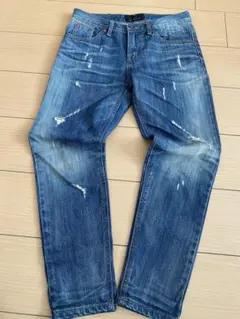 クラッシュ（ダメージ）加工ジーンズSサイズユニセックス