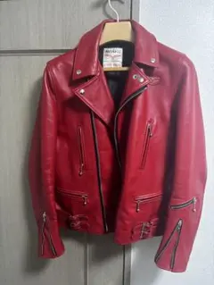 ラヴメゾン ジャックローズ ライダース ジャケット 赤 本革 ルイスレザー ラヴメゾン ジャックローズ ライダース ジャケット 赤 本革