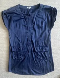 ensuite　エンスイート　ネイビートップス　シャツドレス　チュニック　紺