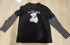 IN THE TIME ベアプリント 長袖Tシャツ ブラック 地雷系のサムネイル