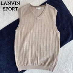 LANVIN SPORT ニットベスト Vネック 38 ゴルフウェア ロゴ刺繍のサムネイル