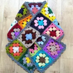 73 ハンドメイド グラニーモチーフマフラー