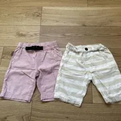 ハーフパンツ 100cm ピンク ストライプ