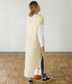 Auntie Rosa Holiday サイド透かし編みニットベストワンピース