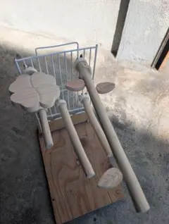 止まり木(M423)欅＋檜のステップ