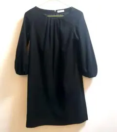 earth music & ecology ブラック 膝丈ワンピース 長袖