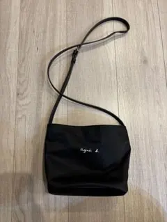 アニエスベー　ショルダー　ブラック　バケツ型　黒　バッグ　ナイロン