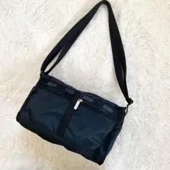 【美品】レスポートサック 黒 ナイロン ショルダーバッグ 斜めがけ