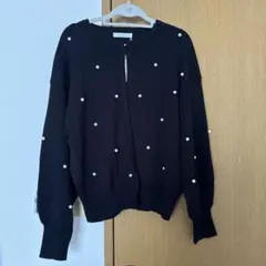 ブラックパール長袖カーディガン　Lサイズ