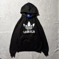 【Y8409】adidas パーカー　フーディー　サイズ2XO ブラック