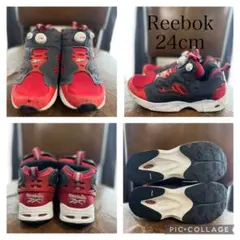【定番】Reebok インスタポンプフューリー 赤/グレー 24cm