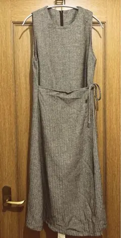 【新品・未使用】ヘリンボーン柄 ラップ風 ワンピース