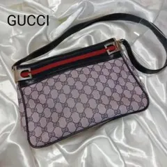 グッチ GGスプリーム柄 シェリーライン ショルダーバッグ ハンドバッグ ピンク