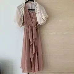 ビジュー付きパーティードレス、ボレロ2点セット