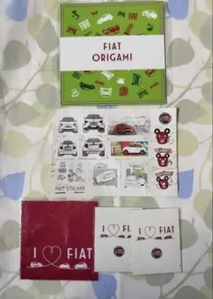 신품・ 비매품 FIAT 피아트 참신 종이 접기 스티커 크로스 등