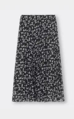 GU フラワープリントプリーツスカート