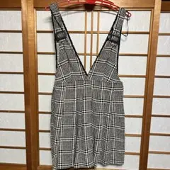 ZARA チェック柄 Vネックワンピース