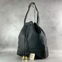 タグ付き保管品✨LOEWE ショルダーバッグ レザー 巾着 アナグラム 黒のサムネイル