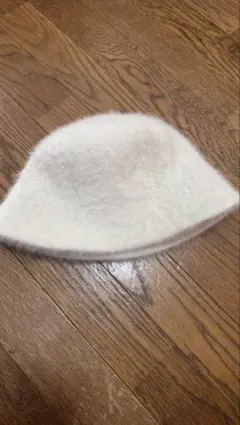 ホワイト バケットハット フワフワ