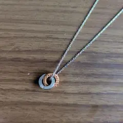 シルバー ゴールド ダブルリング ネックレス