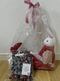 【新品未使用】amibugge ウサギの人形 赤　着せ替え　ギフト　子供