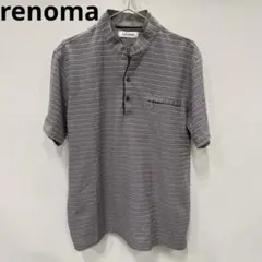 renoma シャツ 半袖 レノマ メンズ ボーダー サイズLL 美品