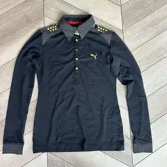 PUMA プーマ 長袖ポロシャツ M 黒　ゴルフ　スポーツ