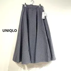 UNIQLO タグ付き ギンガムチェック フレアスカート L イージーケアのサムネイル