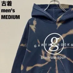 古着 GILDAN ギルダン パーカー ガース ブルックス ブリーチ ネイビーM