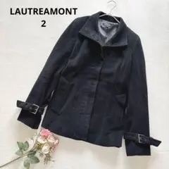 ロートレアモン ピーコート アウター スタンドカラー ウール アンゴラ ブラック