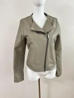 UNITED TOKYO 2 Mグレージュ ラムセミダブルライダースジャケット