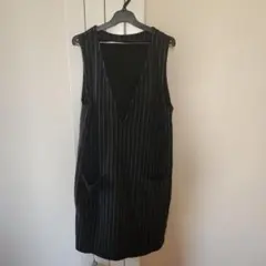 ストライプ Vネック ジャンパースカート