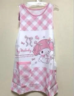 マイメロディ エプロン ピンク チェック柄